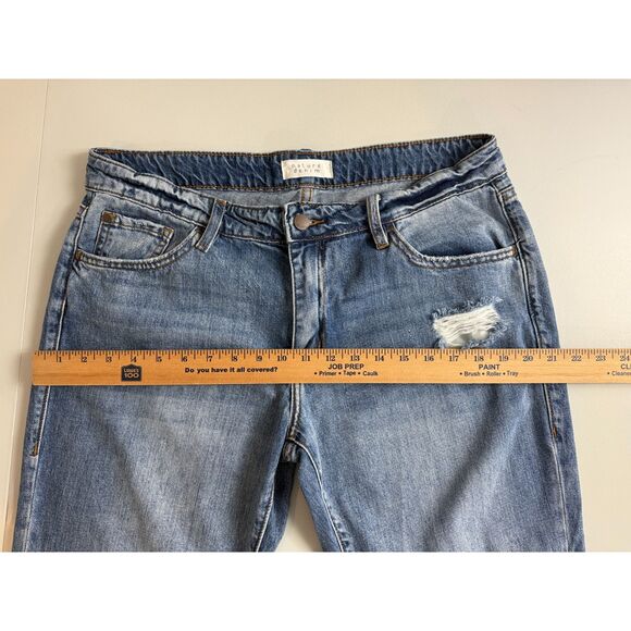 Nature Denim Women's Mid Rise Boyfriend Jeans Distressed Destructed Size 13 / 30 - Picture 7 of 10